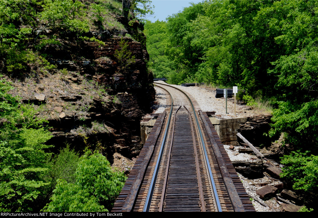 Down the hill, onto the bridge